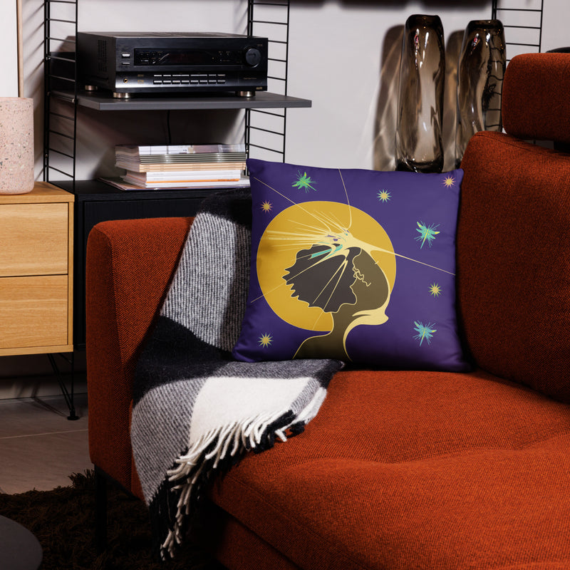 Moon Maiden Throw Pillow | Black Queer Art