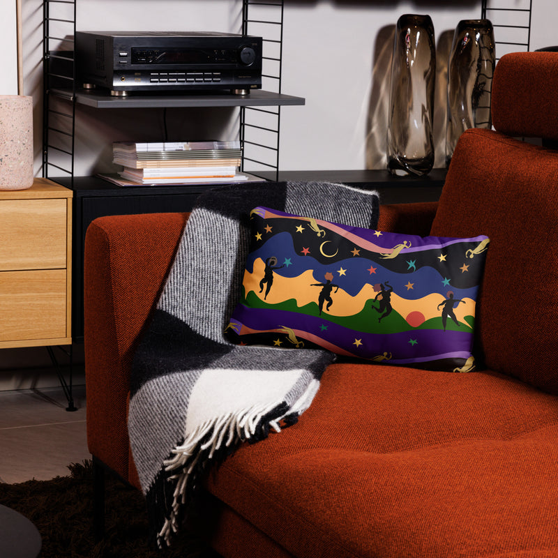 Autumn Dancers Throw Pillow | Black Joy & Queer Art