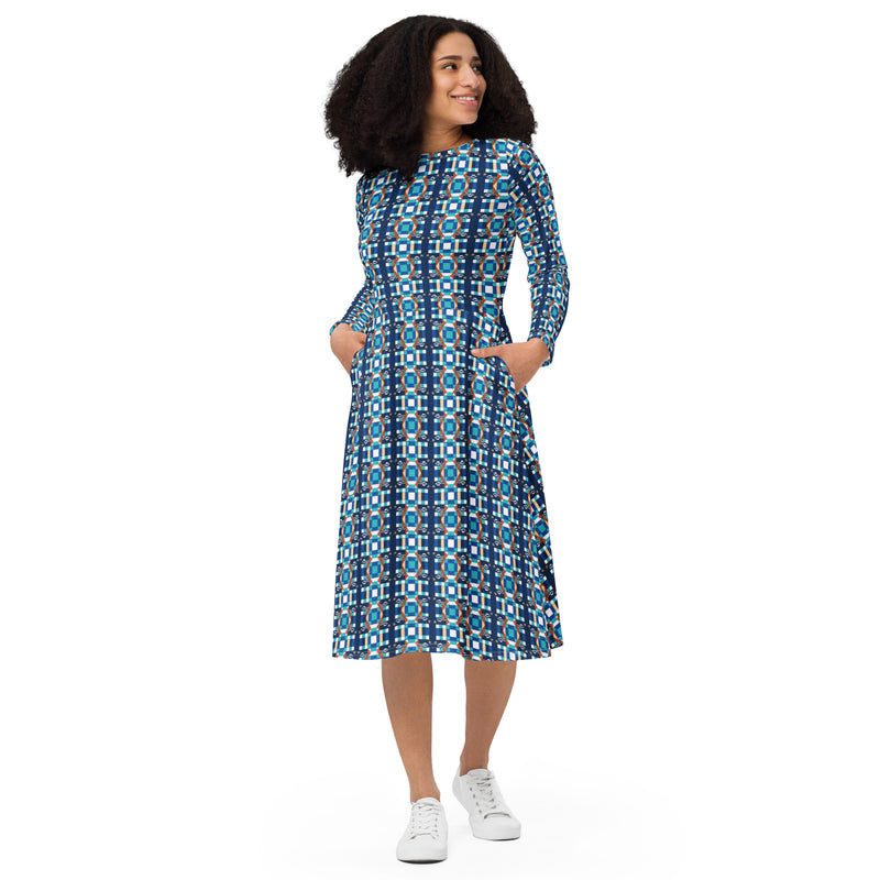 Deep Wata Midi Dress | Afrocentric Fashion