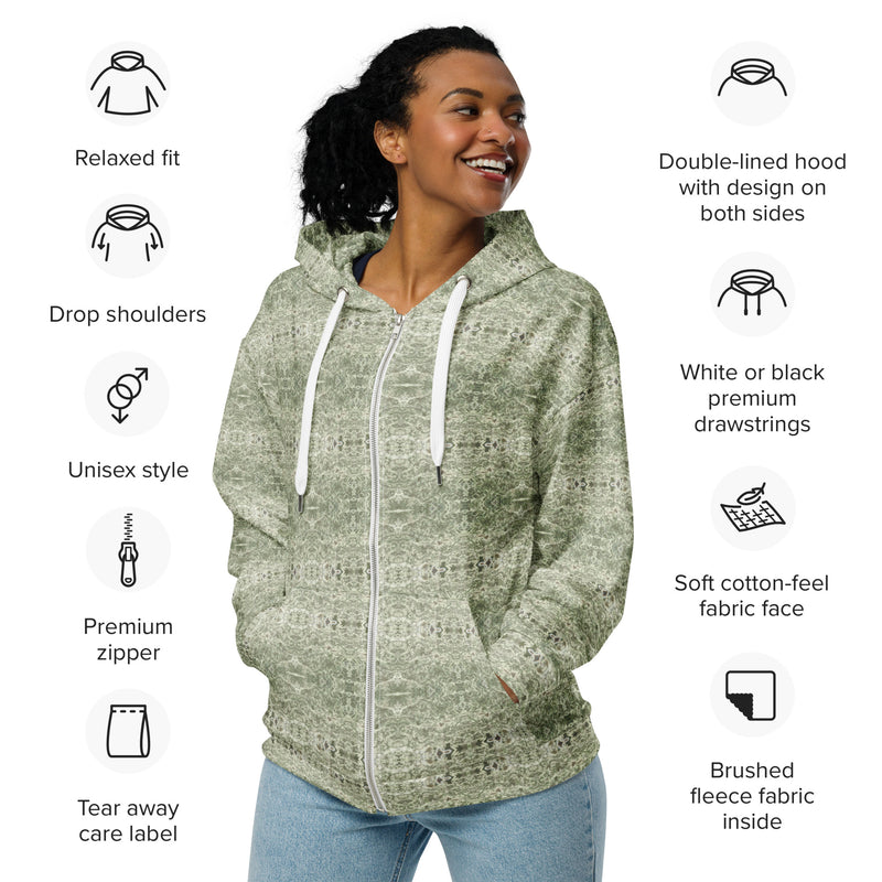 Spanish Moss Zip Hoodie | Afrocentric Southern Pride