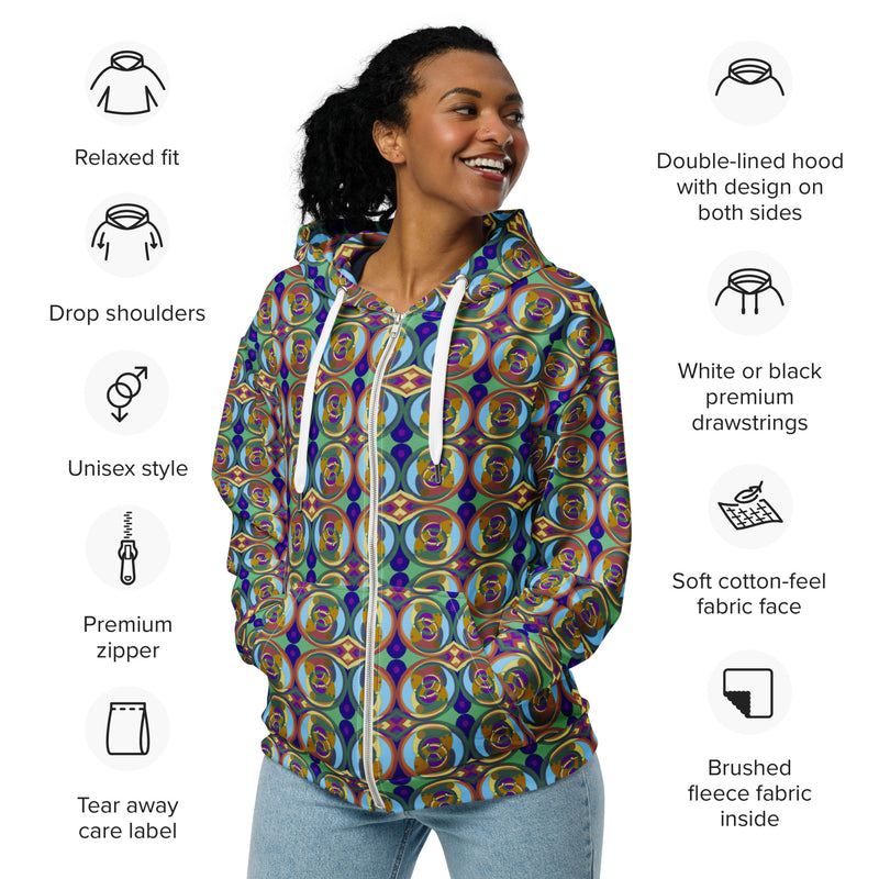 A Strong Wind Working Zip Hoodie | Black Resilience Art