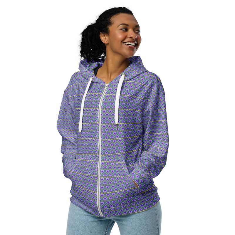 Lavender Love Zip Hoodie | Queer Art & Black Pride