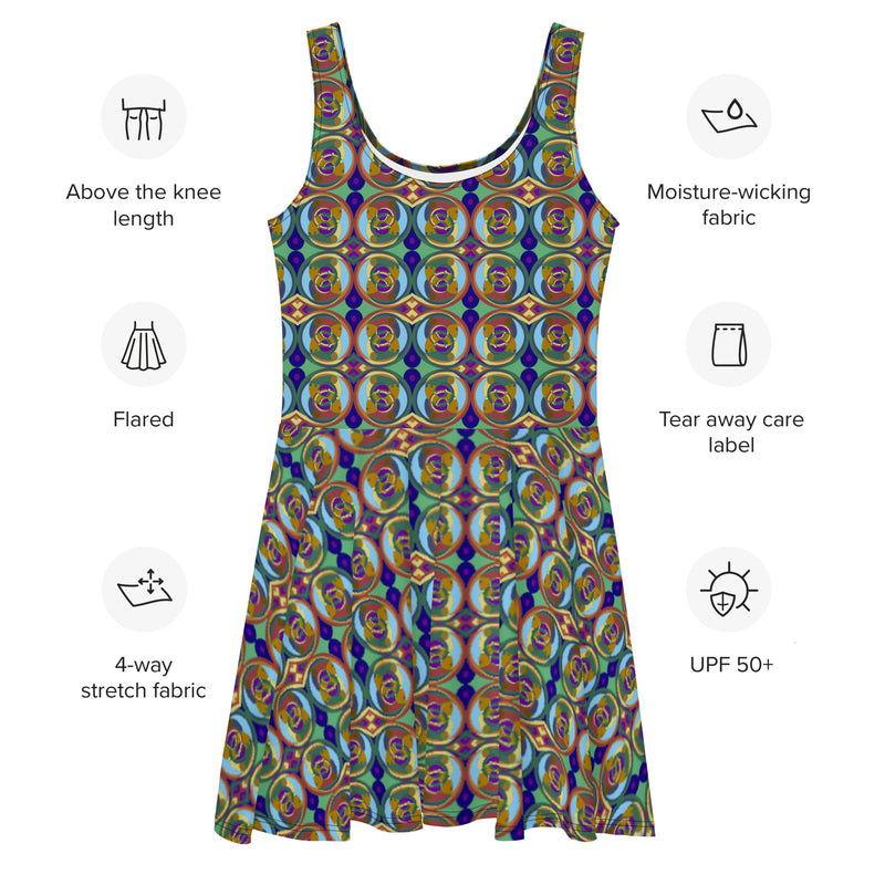 Strong Wind Working Skater Dress | Black Goddess Art