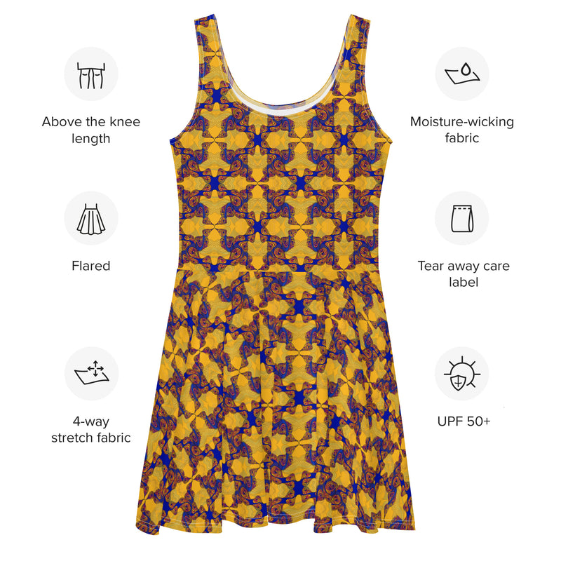 Hot Wata Skater Dress | Oshun Orisha Art