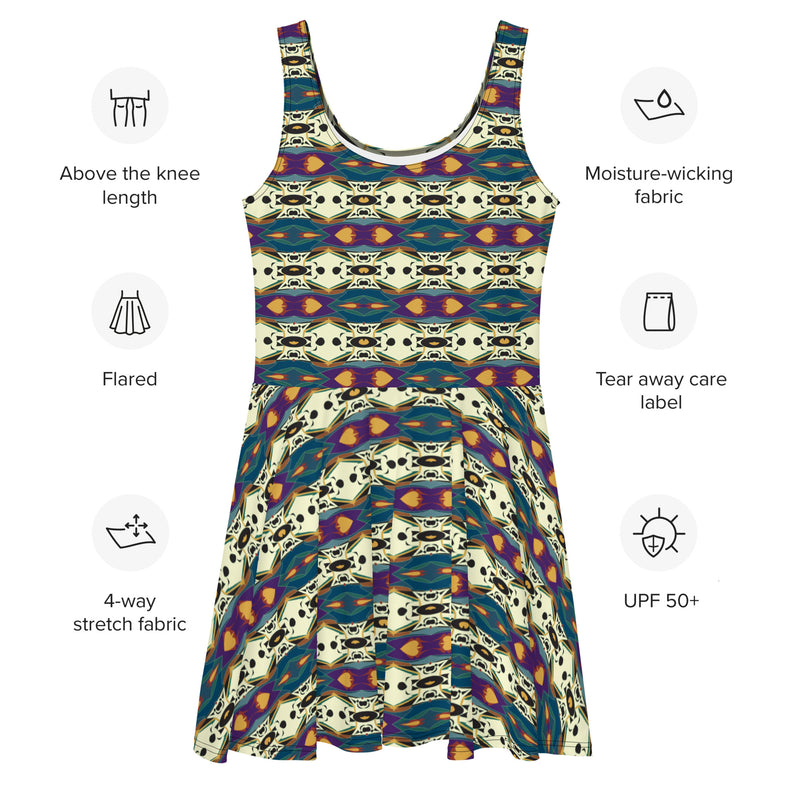 Granma Spider's Love Village Skater Dress | Afrocentric Fashion