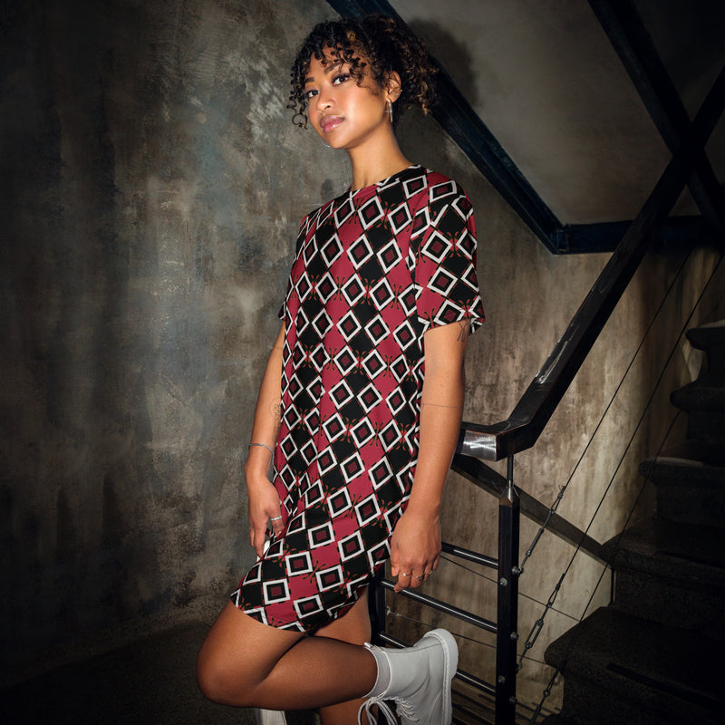Garabato Pathways T-Shirt Dress | Afrocentric Fashion
