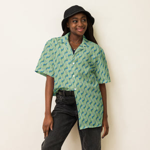 Seahorses Share Futures Button Shirt | Queer Art & Black Pride