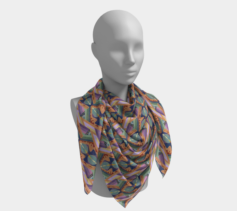 Opening The Worlds Square Silk Scarf | Queer Art & Afrocentric Style
