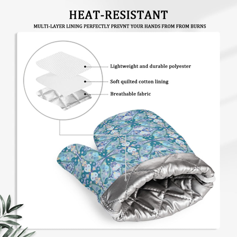 Once In A Blue Love Silicone Oven Mitts