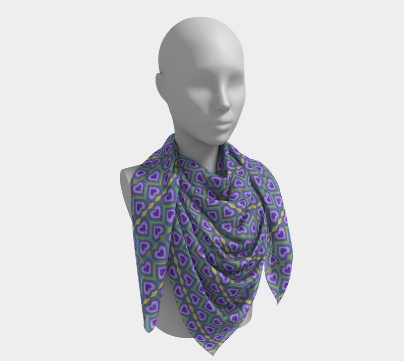 Lavender Love Square Silk Scarf | Queer Art & Black Pride