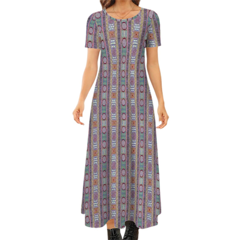 Jamii Crew Neck Short Sleeve Maxi Dress