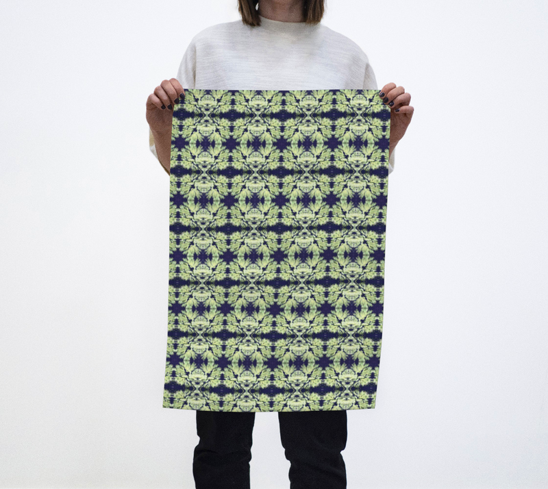 Lovin Lichen Tea Towel | Black Botanical Art