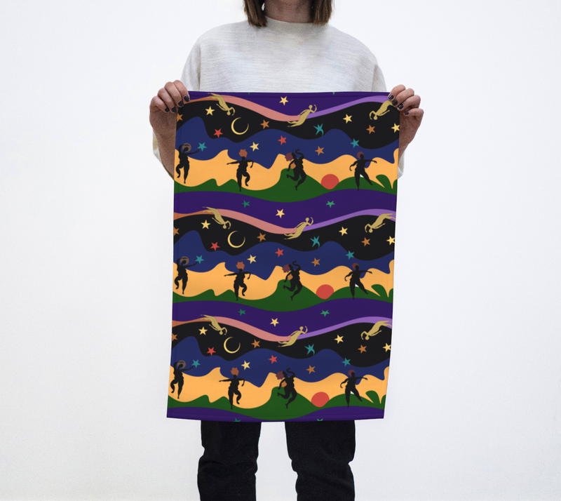 Autumn Dancers Tea Towel | Black Joy & Afrocentric Decor