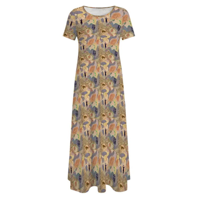 Cave Dreams Crew Neck Short Sleeve Maxi Dress