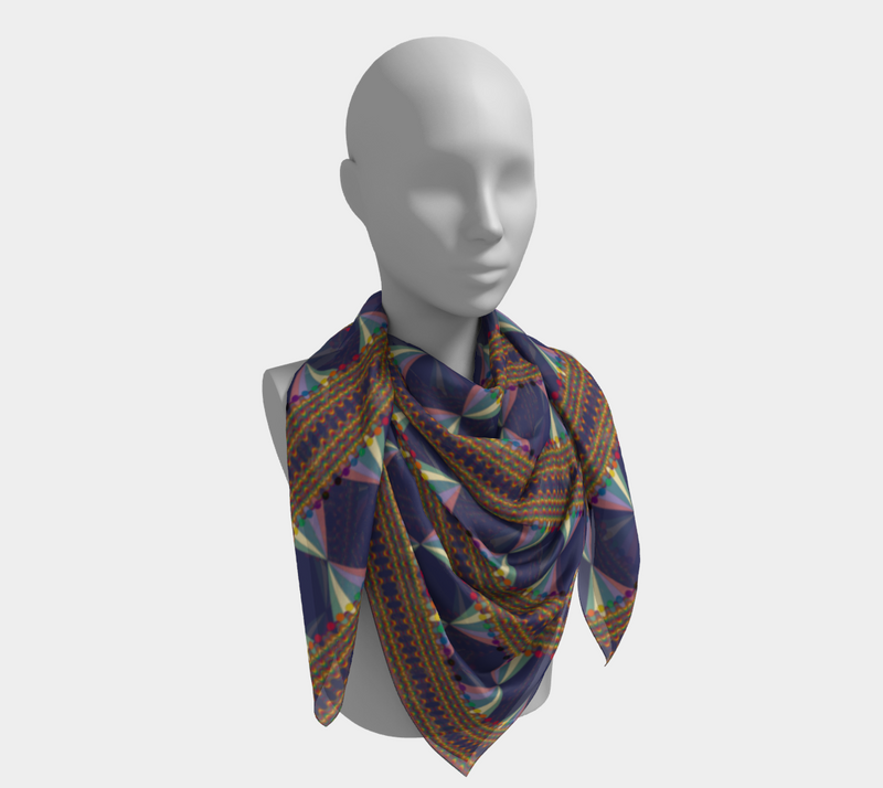 Vibing On The Wavelength Square Silk Scarf | Queer Art