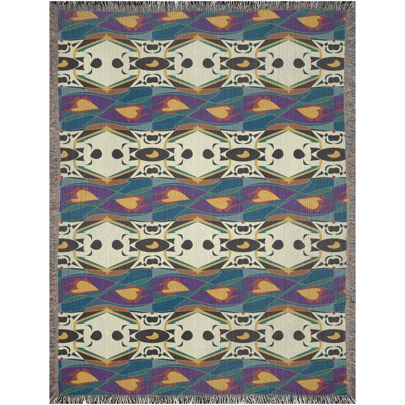 Spider Granma's Love Village Woven Blanket | Afrocentric Home Decor