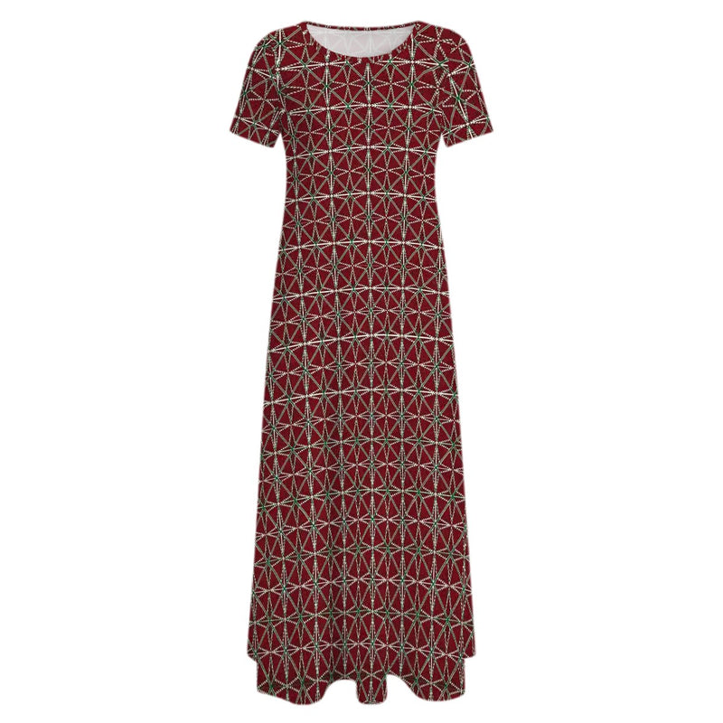 Break A Watermelon  Crew Neck Short Sleeve Maxi Dress