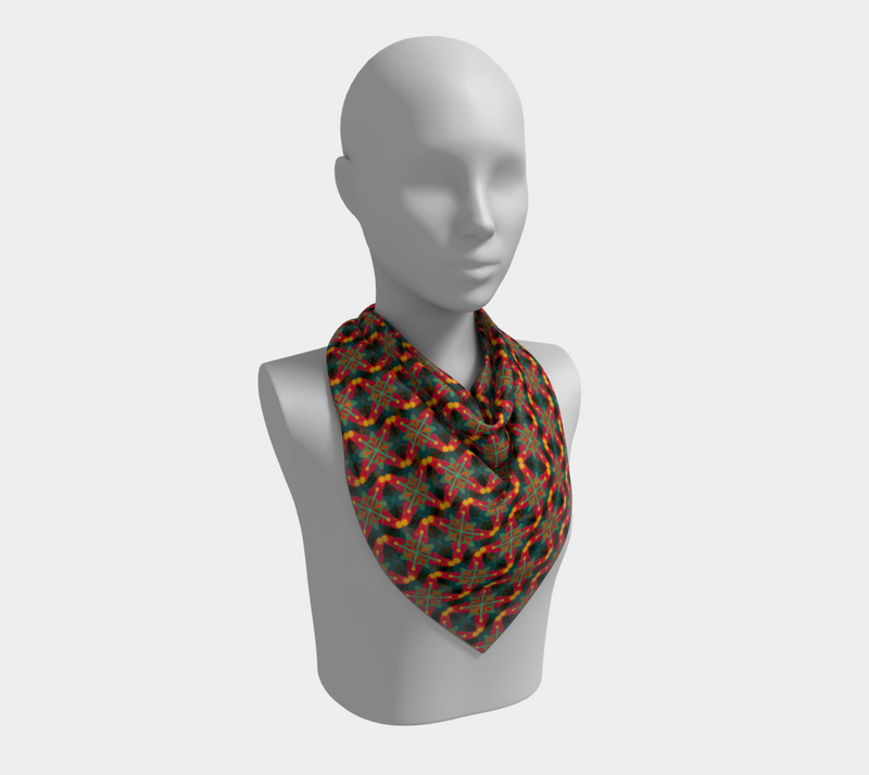 Spiritual Science Square Silk Scarf | Black Spiritual Art