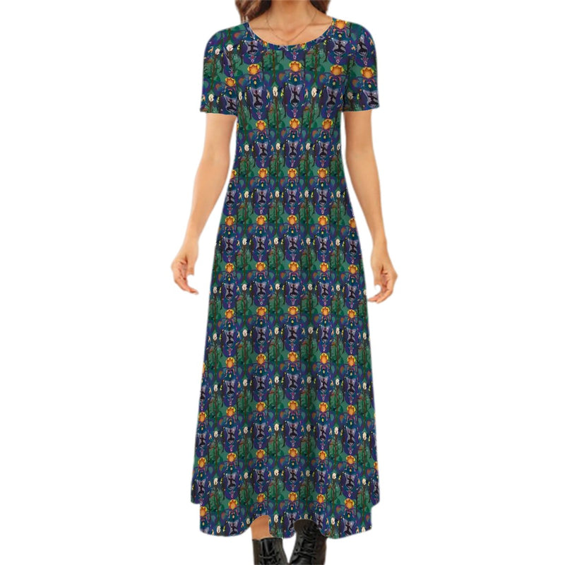 Herselves N Alla Creation Crew Neck Short Sleeve Maxi Dress