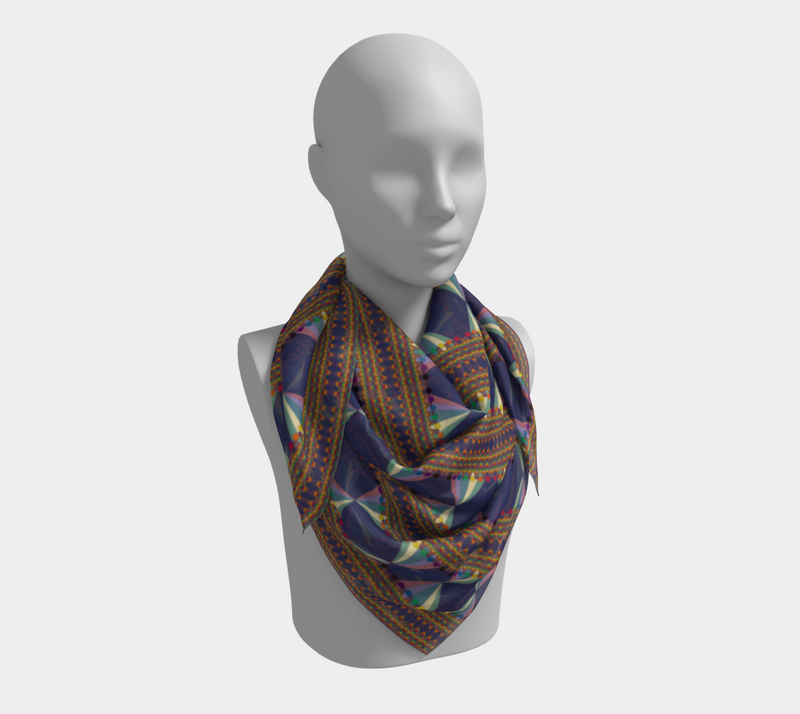 Vibing On The Wavelength Square Silk Scarf | Queer Art