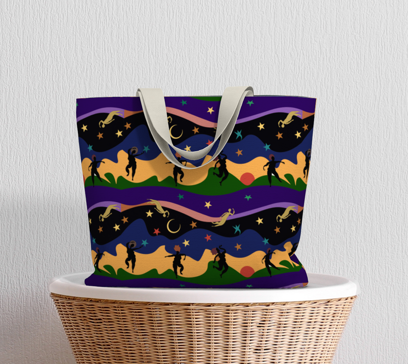 Autumn Dancers Large Tote Bag | Black Queer Art