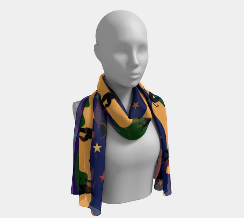 Autumn Dancers Long Scarf | Afrocentric Fall Fashion