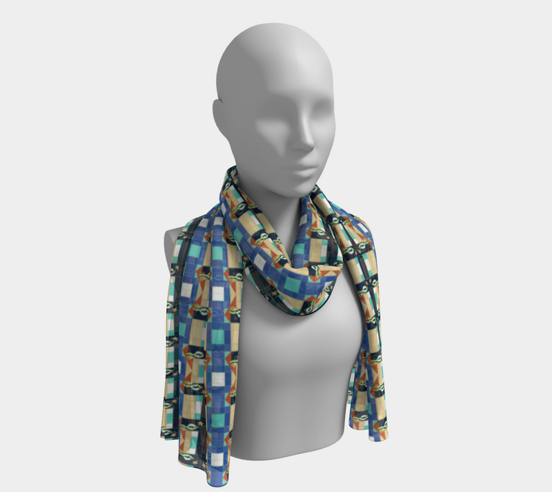 Deep Wata Long Scarf | Afrocentric Silk Scarf