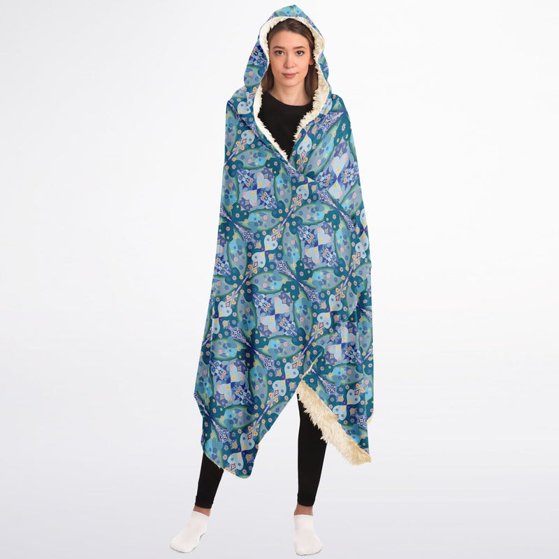 Once In A Blue Love Hooded Blanket