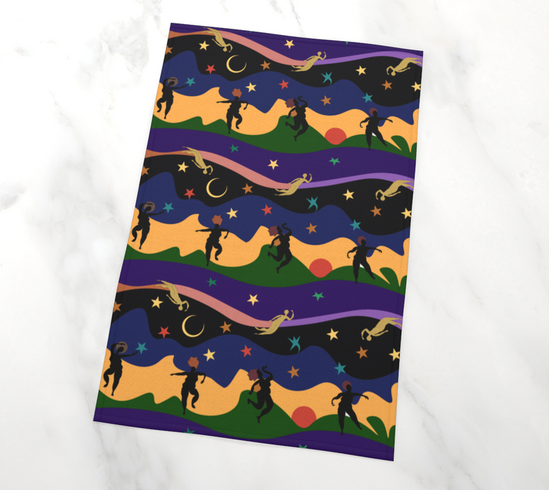 Autumn Dancers Tea Towel | Black Joy & Afrocentric Decor