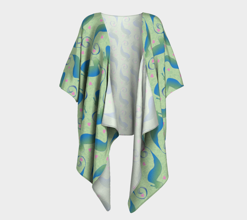 Seahorses Share Futures Draped Kimono | Queer Art