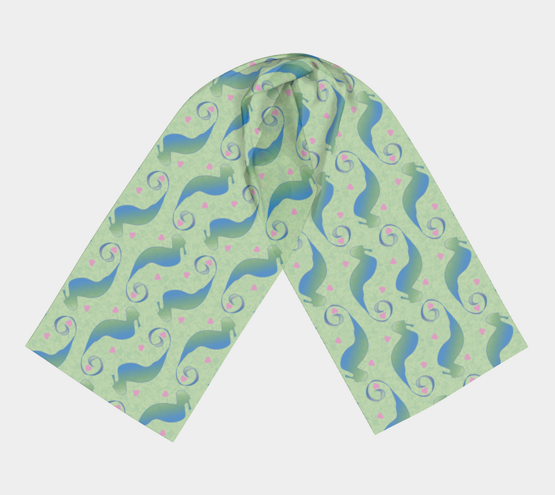 Seahorses Share Futures Long Scarf | Queer Art & Pride