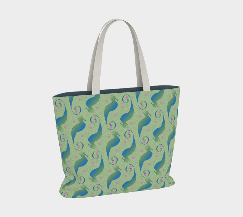Seahorses Share Futures Large Tote Bag | Queer Art