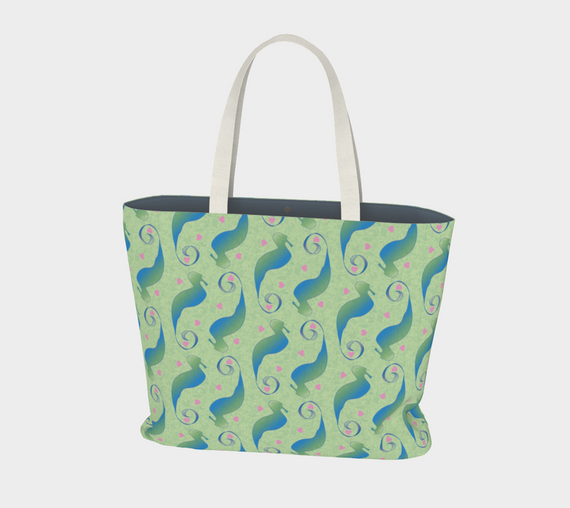 Seahorses Share Futures Large Tote Bag | Queer Art