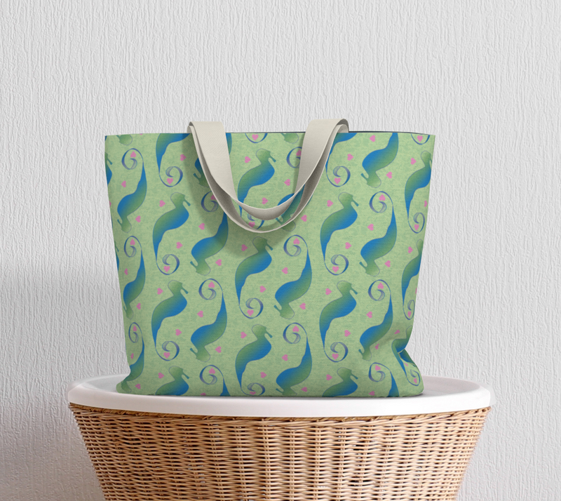 Seahorses Share Futures Large Tote Bag | Queer Art