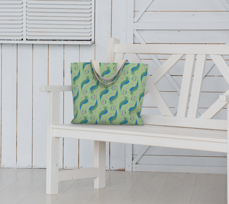Seahorses Share Futures Large Tote Bag | Queer Art
