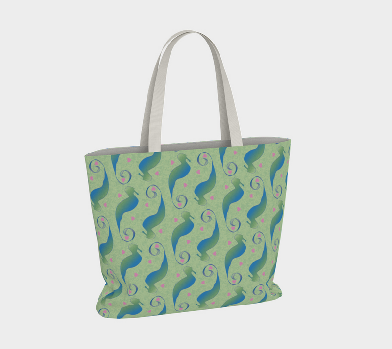 Seahorses Share Futures Large Tote Bag | Queer Art