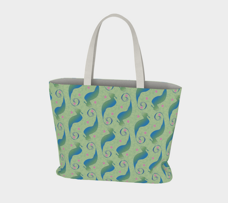 Seahorses Share Futures Large Tote Bag | Queer Art