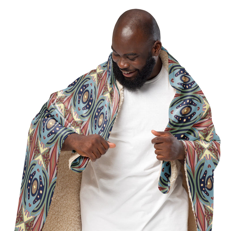 Exit The Cosmic Egg Sherpa Blanket | Black Queer Art