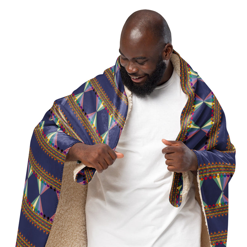 Vibing On The Wavelength Sherpa Blanket | Queer Art & Black Pride