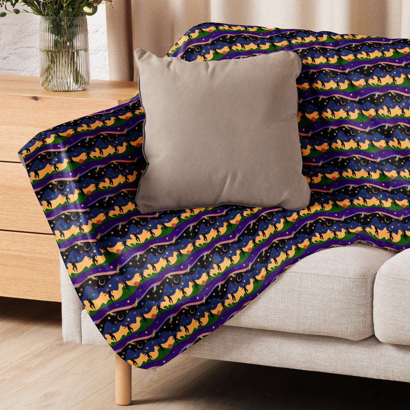 Autumn Dancers Sherpa Blanket | Afrocentric Fall Decor