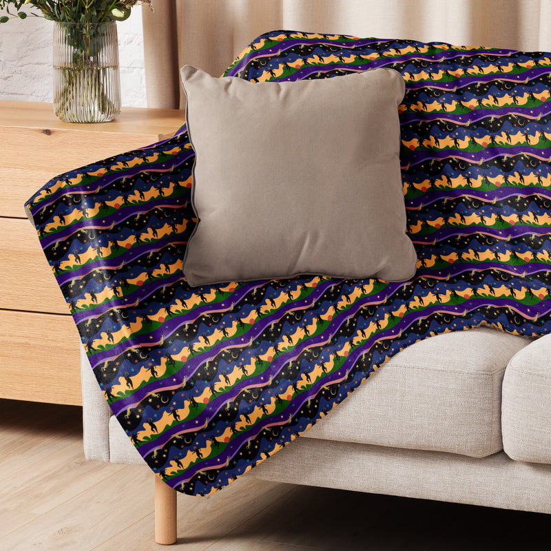 Autumn Dancers Sherpa Blanket | Afrocentric Fall Decor