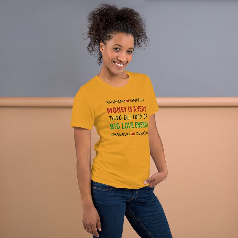Money Is A Tangible Form Of Love Energy T-Shirt | Black Wealth Affirmation