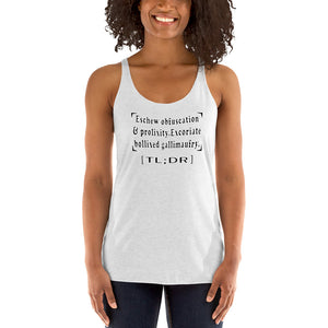 [TL;DR] Racerback Tank Top | Queer Humor Apparel