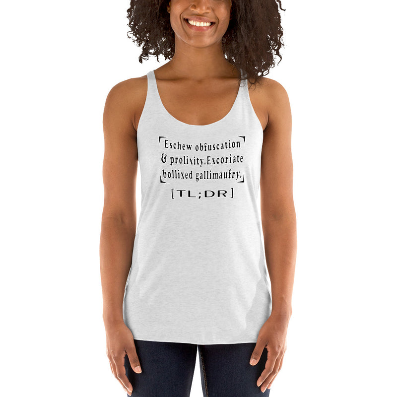 [TL;DR] Racerback Tank Top | Queer Humor Apparel
