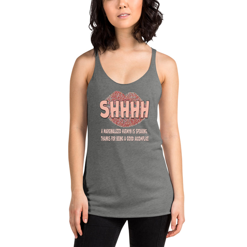 Shhh! Racerback Tank Top | Queer Activist Apparel