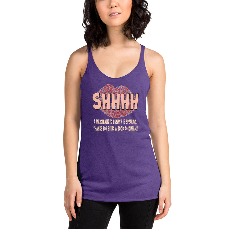 Shhh! Racerback Tank Top | Queer Activist Apparel