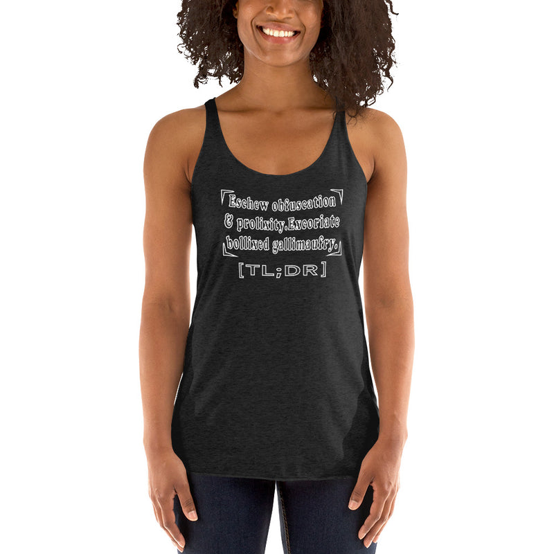 [TL;DR] Racerback Tank Top | Queer Humor Apparel