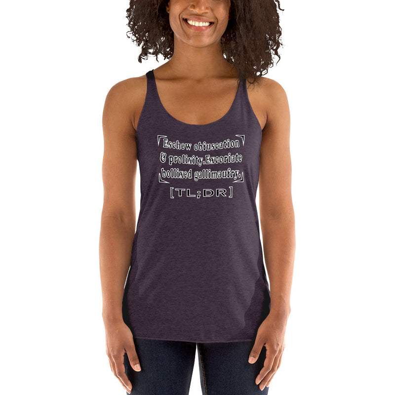 [TL;DR] Racerback Tank Top | Queer Humor Apparel