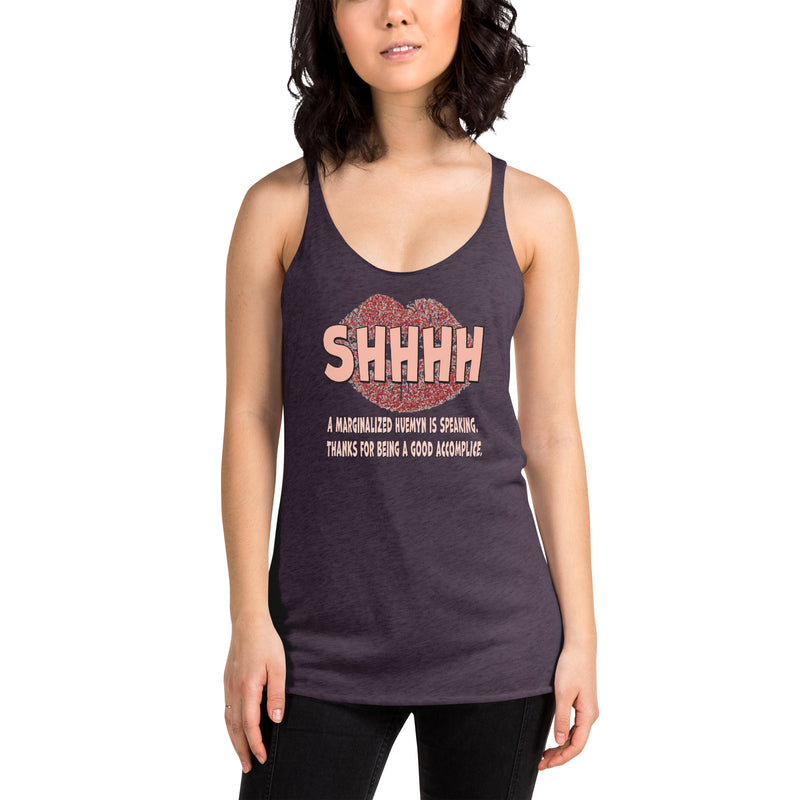 Shhh! Racerback Tank Top | Queer Activist Apparel