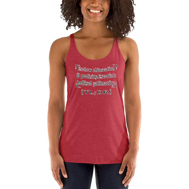 [TL;DR] Racerback Tank Top | Queer Humor Apparel